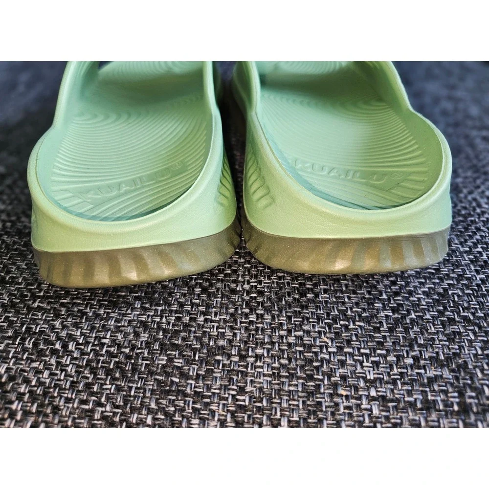 Kuailu Recovery Slide Sandals Women Size 9 Lime Green Good Cushioned Comfort
